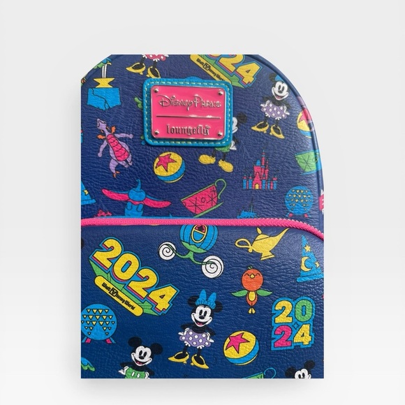 Disney Parks 2024 Loungefly Mini Backpack Mickey Minnie AOP NWT main image 7